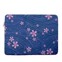 Flowers Floral Background 16  Vertical Laptop Sleeve Case With Pocket by Maspions