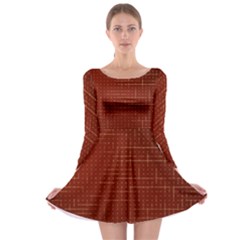 Grid Background Pattern Wallpaper Long Sleeve Skater Dress by Maspions