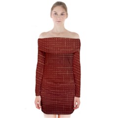 Grid Background Pattern Wallpaper Long Sleeve Off Shoulder Dress