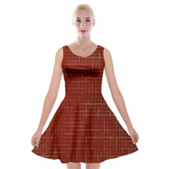 Grid Background Pattern Wallpaper Velvet Skater Dress