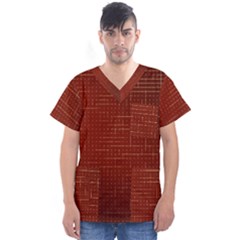 Grid Background Pattern Wallpaper Men s V-neck Scrub Top