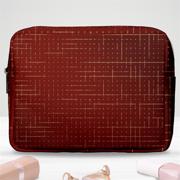 Grid Background Pattern Wallpaper Make Up Pouch (Large)