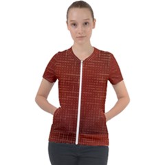 Grid Background Pattern Wallpaper Short Sleeve Zip Up Jacket