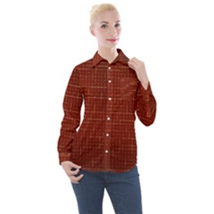 Grid Background Pattern Wallpaper Women s Long Sleeve Pocket Shirt