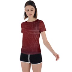 Grid Background Pattern Wallpaper Back Circle Cutout Sports T-shirt