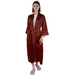 Grid Background Pattern Wallpaper Maxi Satin Kimono