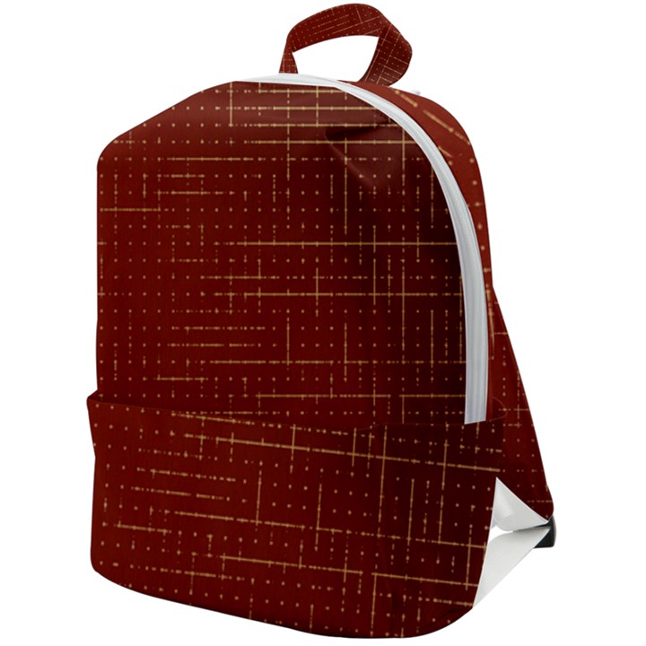 Grid Background Pattern Wallpaper Zip Up Backpack