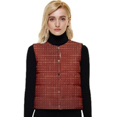 Grid Background Pattern Wallpaper Women s Button Up Puffer Vest