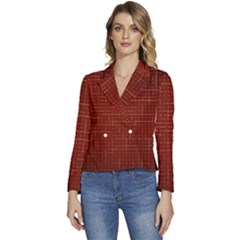 Grid Background Pattern Wallpaper Women s Long Sleeve Revers Collar Cropped Jacket by Maspions