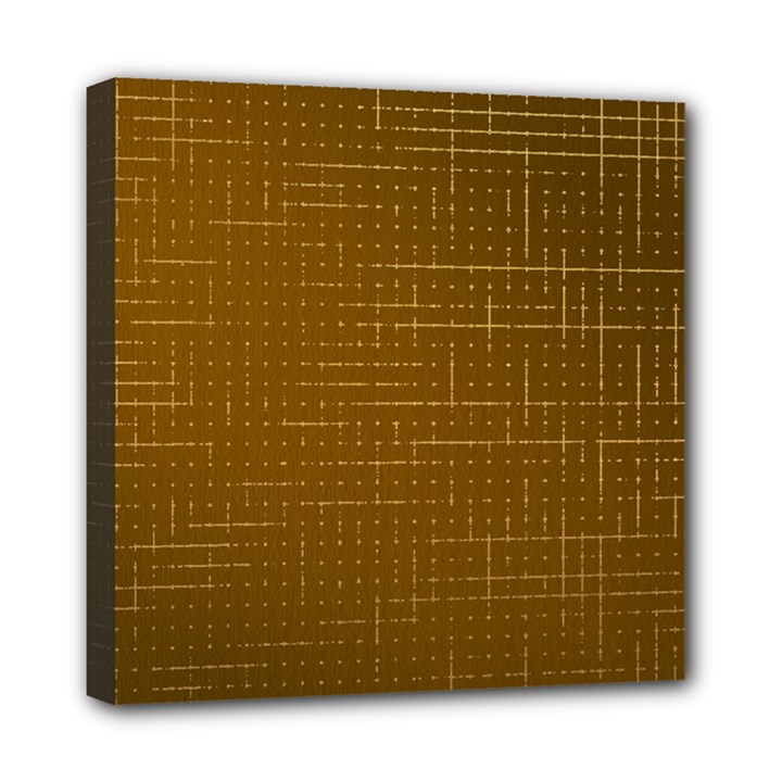 Anstract Gold Golden Grid Background Pattern Wallpaper Mini Canvas 8  x 8  (Stretched)