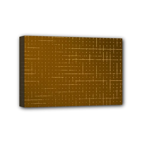 Anstract Gold Golden Grid Background Pattern Wallpaper Mini Canvas 6  X 4  (stretched)