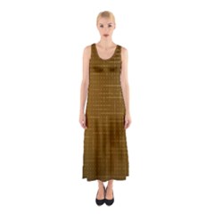 Anstract Gold Golden Grid Background Pattern Wallpaper Sleeveless Maxi Dress by Maspions