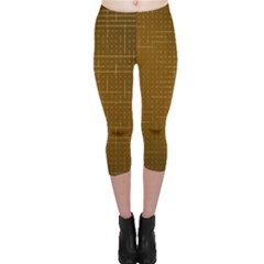 Anstract Gold Golden Grid Background Pattern Wallpaper Capri Leggings 