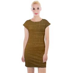 Anstract Gold Golden Grid Background Pattern Wallpaper Cap Sleeve Bodycon Dress by Maspions