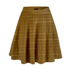 Anstract Gold Golden Grid Background Pattern Wallpaper High Waist Skirt