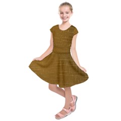 Anstract Gold Golden Grid Background Pattern Wallpaper Kids  Short Sleeve Dress