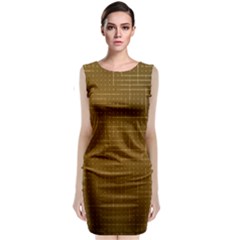 Anstract Gold Golden Grid Background Pattern Wallpaper Sleeveless Velvet Midi Dress