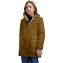 Anstract Gold Golden Grid Background Pattern Wallpaper Kids  Hooded Longline Puffer Jacket View3