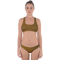 Anstract Gold Golden Grid Background Pattern Wallpaper Cross Back Hipster Bikini Set