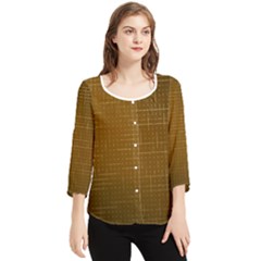 Anstract Gold Golden Grid Background Pattern Wallpaper Chiffon Quarter Sleeve Blouse by Maspions