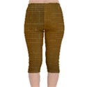 Anstract Gold Golden Grid Background Pattern Wallpaper Velvet Capri Leggings  View2