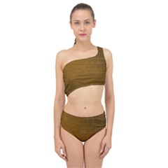 Anstract Gold Golden Grid Background Pattern Wallpaper Spliced Up Two Piece Swimsuit by Maspions