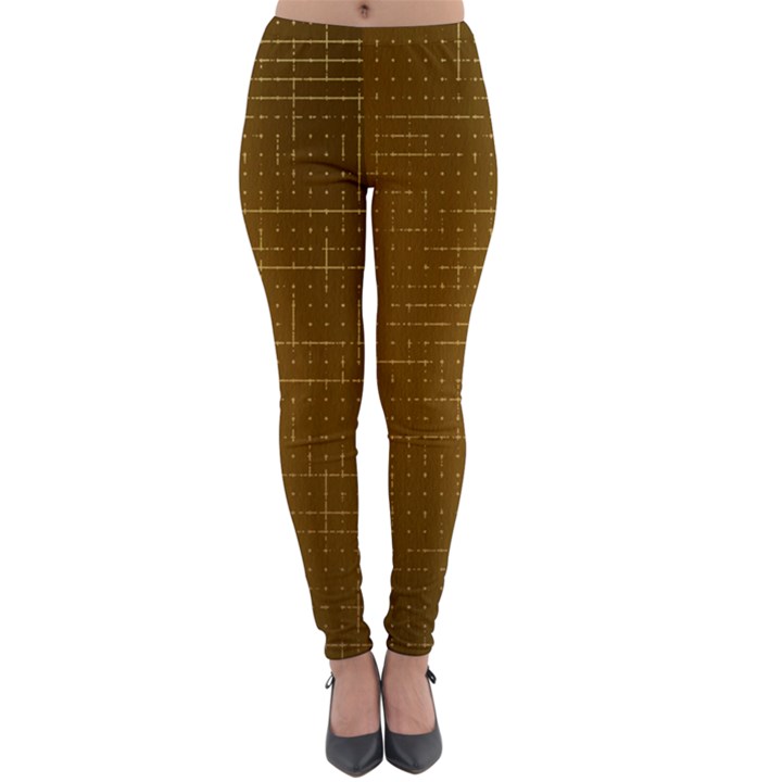 Anstract Gold Golden Grid Background Pattern Wallpaper Lightweight Velour Leggings