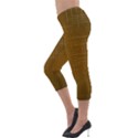 Anstract Gold Golden Grid Background Pattern Wallpaper Lightweight Velour Capri Leggings  View3