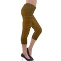 Anstract Gold Golden Grid Background Pattern Wallpaper Lightweight Velour Capri Leggings  View4