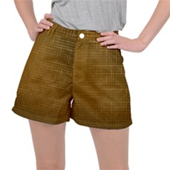 Anstract Gold Golden Grid Background Pattern Wallpaper Women s Ripstop Shorts