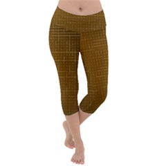 Anstract Gold Golden Grid Background Pattern Wallpaper Lightweight Velour Capri Yoga Leggings by Maspions