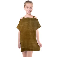 Anstract Gold Golden Grid Background Pattern Wallpaper Kids  One Piece Chiffon Dress