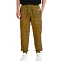 Anstract Gold Golden Grid Background Pattern Wallpaper Men s Elastic Waist Pants View1