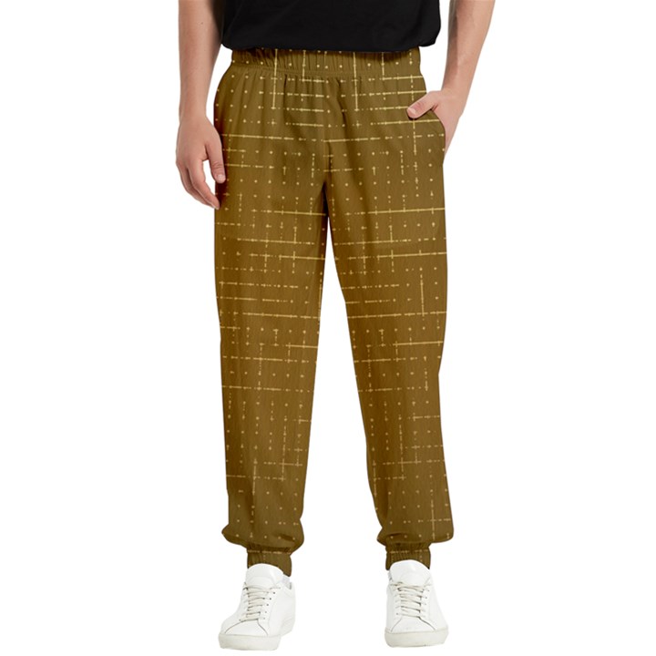 Anstract Gold Golden Grid Background Pattern Wallpaper Men s Elastic Waist Pants