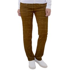 Anstract Gold Golden Grid Background Pattern Wallpaper Women s Casual Pants