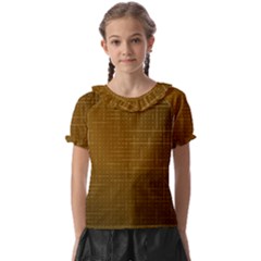 Anstract Gold Golden Grid Background Pattern Wallpaper Kids  Frill Chiffon Blouse