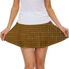 Anstract Gold Golden Grid Background Pattern Wallpaper Women s Skort