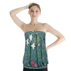 Spring Small Flowers Strapless Top by AlexandrouPrints