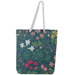 Spring Small Flowers Full Print Rope Handle Tote (large) by AlexandrouPrints