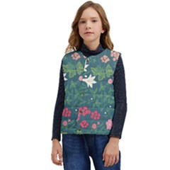 Spring Small Flowers Kid s Button Up Puffer Vest	 by AlexandrouPrints