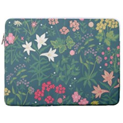 Spring Small Flowers 17  Vertical Laptop Sleeve Case With Pocket by AlexandrouPrints