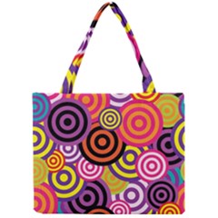 Abstract Circles Background Retro Mini Tote Bag by Ravend