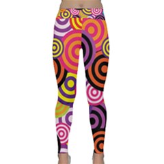 Abstract Circles Background Retro Classic Yoga Leggings by Ravend