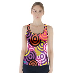 Abstract Circles Background Retro Racer Back Sports Top by Ravend