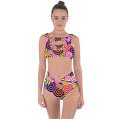 Abstract Circles Background Retro Bandaged Up Bikini Set  by Ravend