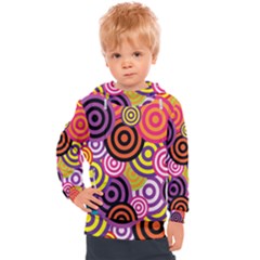 Abstract Circles Background Retro Kids  Hooded Pullover by Ravend