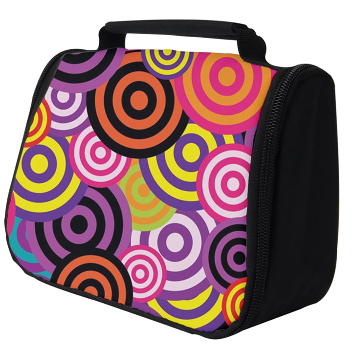 Abstract Circles Background Retro Full Print Travel Pouch (Big)