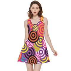 Abstract Circles Background Retro Inside Out Reversible Sleeveless Dress