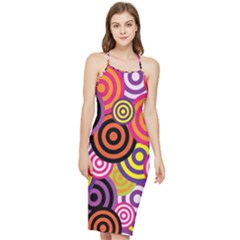 Abstract Circles Background Retro Bodycon Cross Back Summer Dress by Ravend