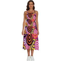 Abstract Circles Background Retro Sleeveless Shoulder Straps Boho Dress by Ravend